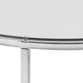 Coffee Table Cross, round, glass/chrome