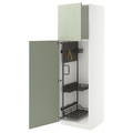 METOD High cabinet with cleaning interior, white/Stensund light green, 60x60x200 cm
