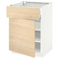 METOD / MAXIMERA Base cabinet with drawer/door, white/Askersund light ash effect, 60x60 cm