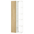 ENHET Storage combination, white/oak effect, 60x32x180 cm