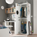 SMÅSTAD / PLATSA Wardrobe, white cork/with 2 clothes rails, 60x42x181 cm