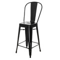 Bar Stool with Backrest Paris Back, black