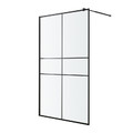 GoodHome Walk-in Shower Enclosure Ahti 120 cm, chrome/black