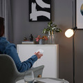HÅRSLINGA / TRÅDFRI Floor lamp with light bulb, black/smart white spectrum