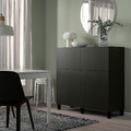 BESTÅ Storage combination w doors/drawers, black-brown/Lappviken/Stubbarp black-brown, 120x42x112 cm