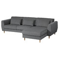 SLATORP 3-seat sofa with chaise longue, Hakebo dark grey