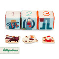 LILLIPUTIENS Set of 3 multi-functional activation cubes with hidden elements Farm 18m+