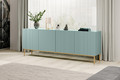 Four-Door Cabinet Nicole 200cm, sage, gold legs