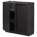 METOD Base cabinet with shelves/2 doors, black/Lerhyttan black stained, 80x37 cm