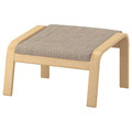 POÄNG Footstool, birch veneer, Hillared beige