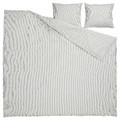 SOLFIBBLA Duvet cover and 2 pillowcases, grey white/stripe, 200x200/50x60 cm