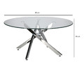 Coffee Table Amber 90cm, transparent/chrome