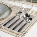 LÖFTESRIK 24-piece cutlery set, black/stainless steel satin
