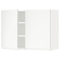METOD Wall cabinet with shelves/2 doors, white/Voxtorp matt white, 80x60 cm