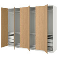 PAX / STORKLINTA Wardrobe combination, white/oak effect, 300x60x236 cm
