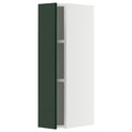 METOD Wall cabinet with shelves, white/Havstorp deep green, 20x80 cm