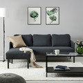 GLOSTAD 3-seat sofa with chaise longue, Knisa dark grey
