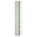 ENHET Hi cb w 4 shlvs/door, white/pale grey-green, 30x32x180 cm