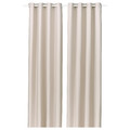 GINSTMOTT Curtains, 1 pair, beige/with eyelets, 145x300 cm