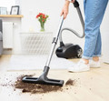 MPM MOD-54 Bagged Cylinder Vacuum Cleaner, Black/Red