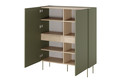 High Cabinet Sideboard with 2 Doors & 2 Drawers Desin 120, olive/nagano oak