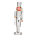 Nutcracker Christmas Decoration 28cm, silver, hat