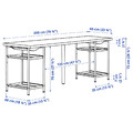 LAGKAPTEN / SPÄND Desk, black-brown/white, 200x60 cm