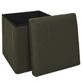 Folding Storage Pouffe Vels Atom, khaki