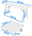 Folding Catering Table 180cm, white