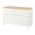 BESTÅ Storage combination w doors/drawers, white, Lappviken/Stubbarp white, 120x42x76 cm