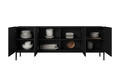 Four-Door Cabinet Nicole 200cm, matt black, black legs