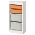 TROFAST Storage combination with boxes, white light orange/grey, 46x30x94 cm
