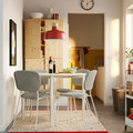 VIHALS Chair, white/Tibbleby beige-grey