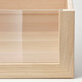 KOMPLEMENT Drawer with glass front, white stained oak effect, 75x58 cm