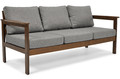 Outdoor Wooden 3-seat Sofa BELLA, brown/graphite