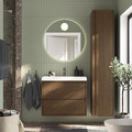 ÄNGSJÖN High cabinet with door, brown oak effect, 40x35x195 cm