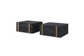 Wall-Mounted Bedside Table Verica Set of 2, charcoal/gold handles