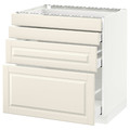 METOD / MAXIMERA Base cab 4 frnts/4 drawers, white/Bodbyn off-white, 80x60 cm