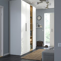 PAX / FORSAND Wardrobe combination, white white/oak effect, 185x60x236 cm