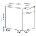 ALEX Drawer unit on castors, white/black, 36x50 cm