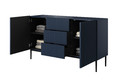 Cabinet with 2 Doors & 3 Drawers Nicole 150cm, dark blue/black legs