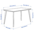 LISABO / KRYLBO Table and 4 chairs, ash veneer/Tonerud dark beige, 140 cm