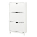 STÄLL Shoe cabinet with 3 compartments, white, 79x29x148 cm
