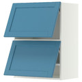 METOD Wall cabinet horizontal w 2 doors, white/Lerhyttan blue, 60x80 cm