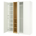 PAX / FORSAND Wardrobe combination, white white/oak effect, 185x60x236 cm