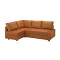 FRIHETEN Corner sofa-bed with storage, with extra back cushions/Faringe brown-orange