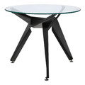 Dining Table Troy 90cm, transparent/black