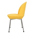 Upholstered Chair Cloe, yellow/chrome