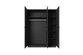 Wardrobe Nicole 150 cm, matt black, black handles