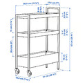 NISSAFORS Trolley, white, 50.5x19x67 cm
